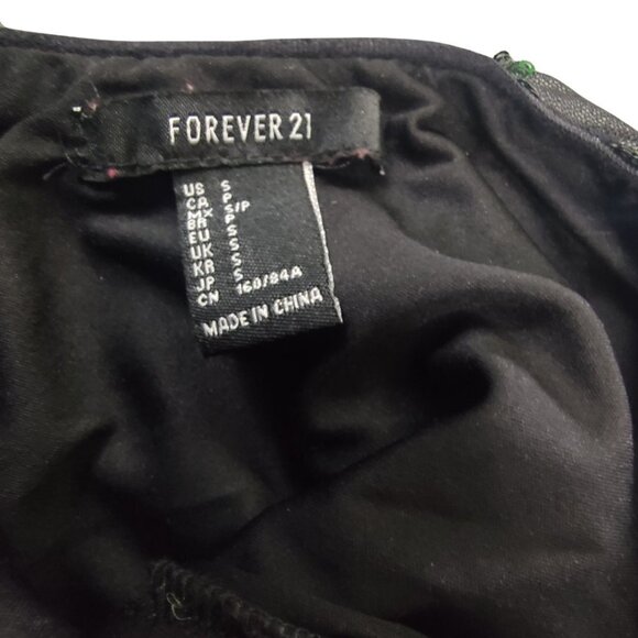 Forever 21 Long sleeve Black and Green Diamond Pattern Sequin Dress - Picture 10 of 14